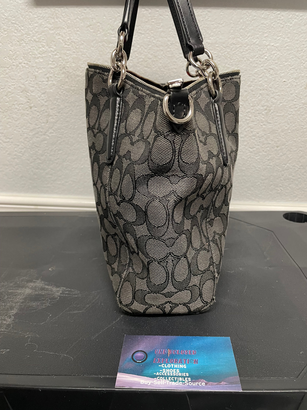 COACH Siganture Kelsey black & grey bag