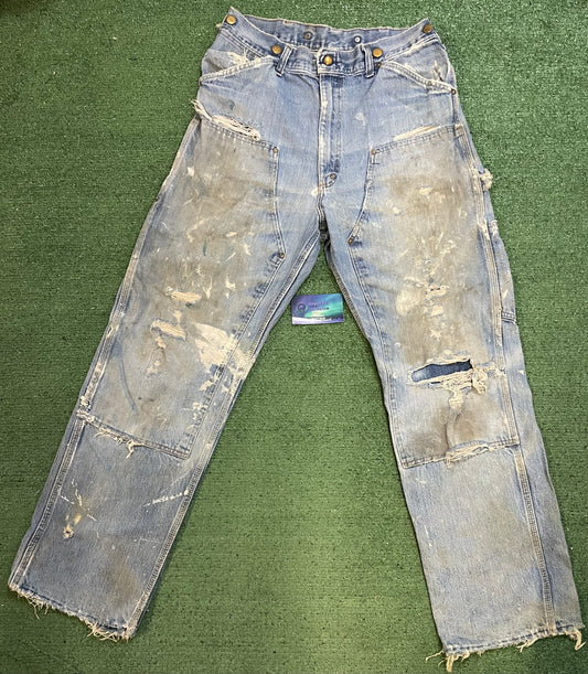 Vintage 1990s Carhartt double denim knees