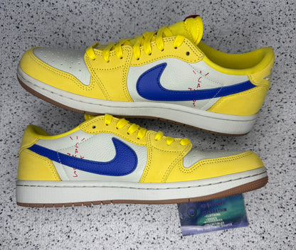 Jordan 1 Low Travis Scott Canary 9 Men/10.5 Women “Preowned”
