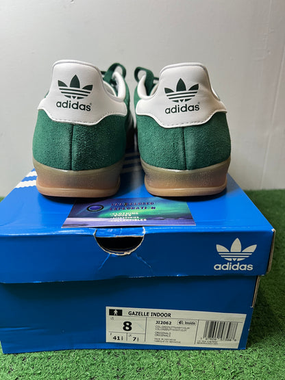 Adidas Gazelle Indoor Collegiate green Gum size 8men/9.5women