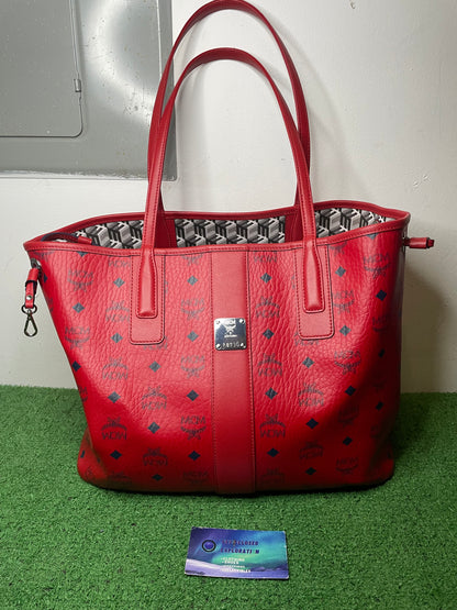 MCM Reversible Liz Visetos candy red bag