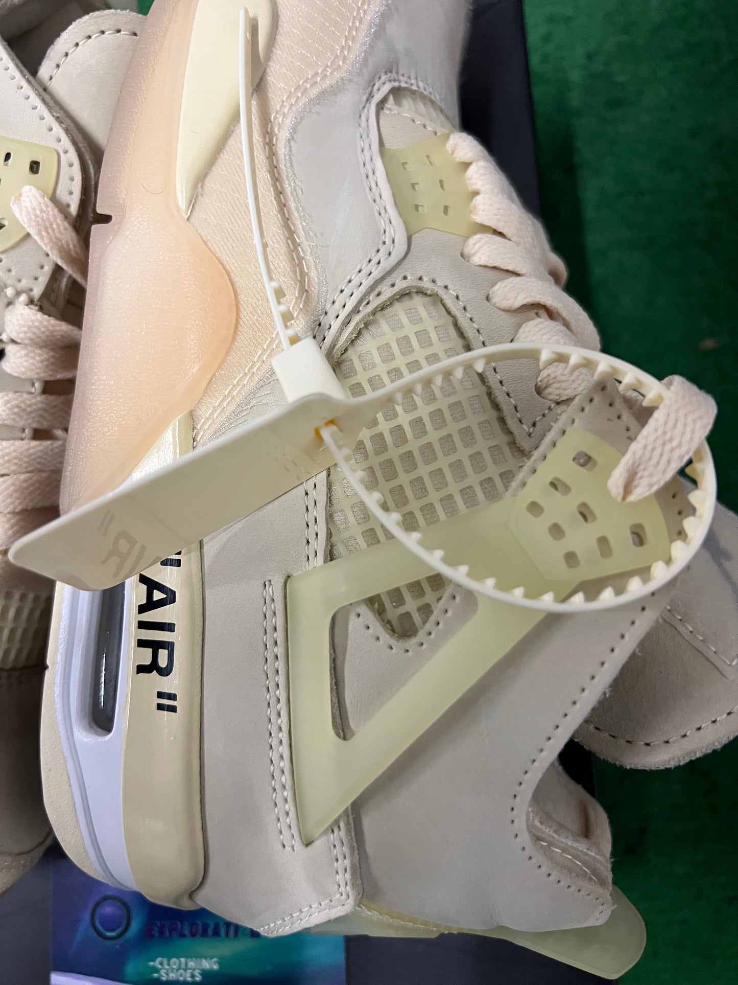 Jordan 4 x off white sail  size 5.5men/7women