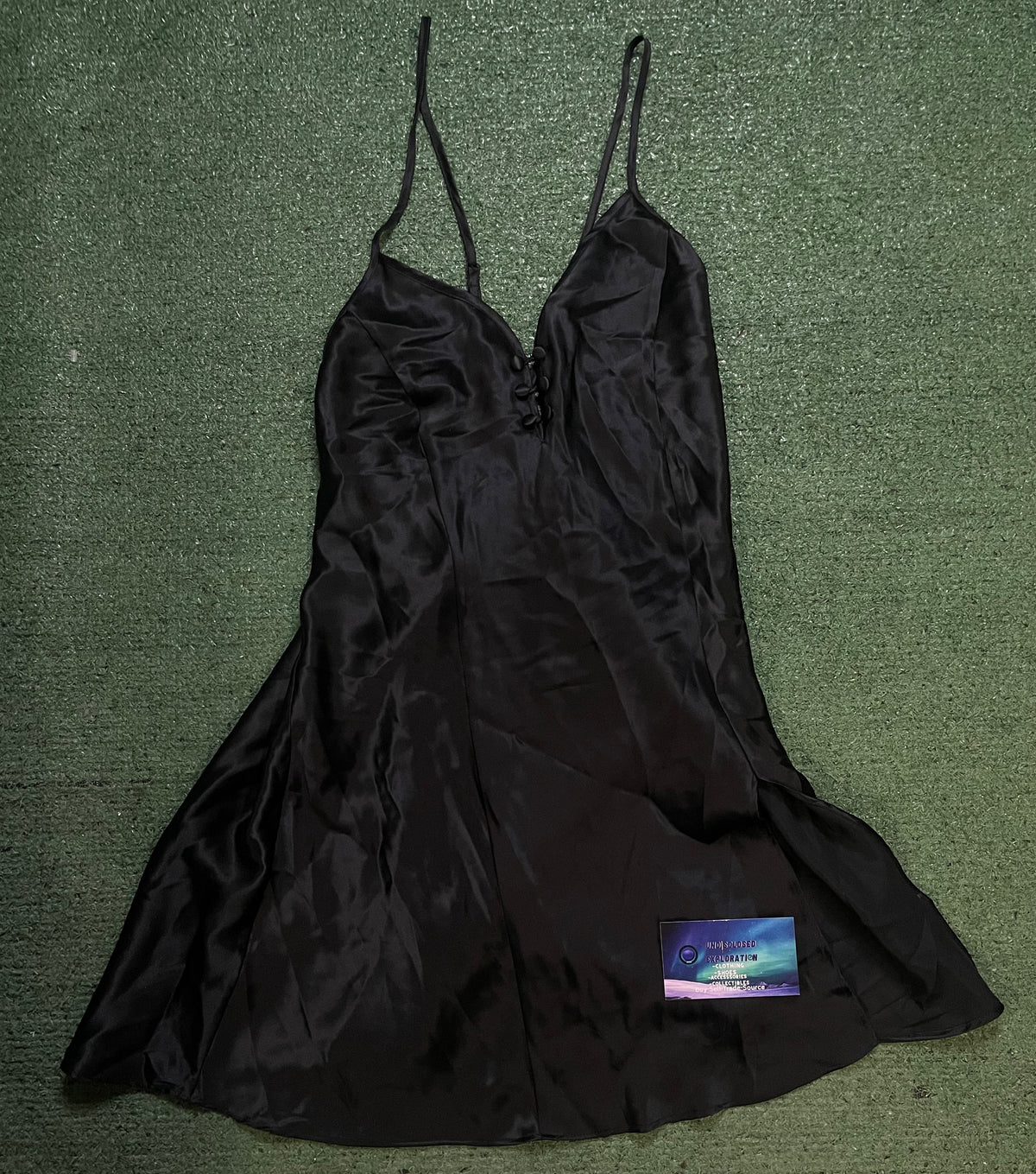 Vintage 1990s Victorias Secret black silk slip dress