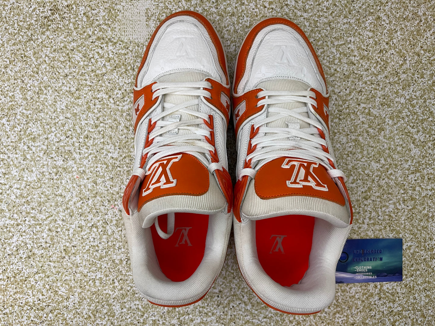 Louis Vuitton LV Trainer Orange Size 8LV/10 US “Preowned”