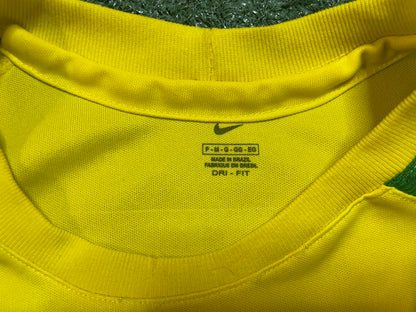 Nike Brazil green and yellow soccer Rivaldo #10 jersey