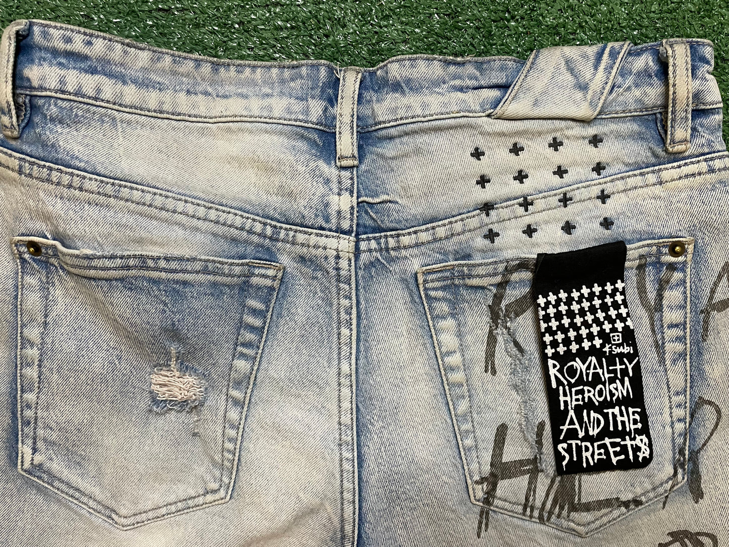 Ksubi graffiti light wash jeans
