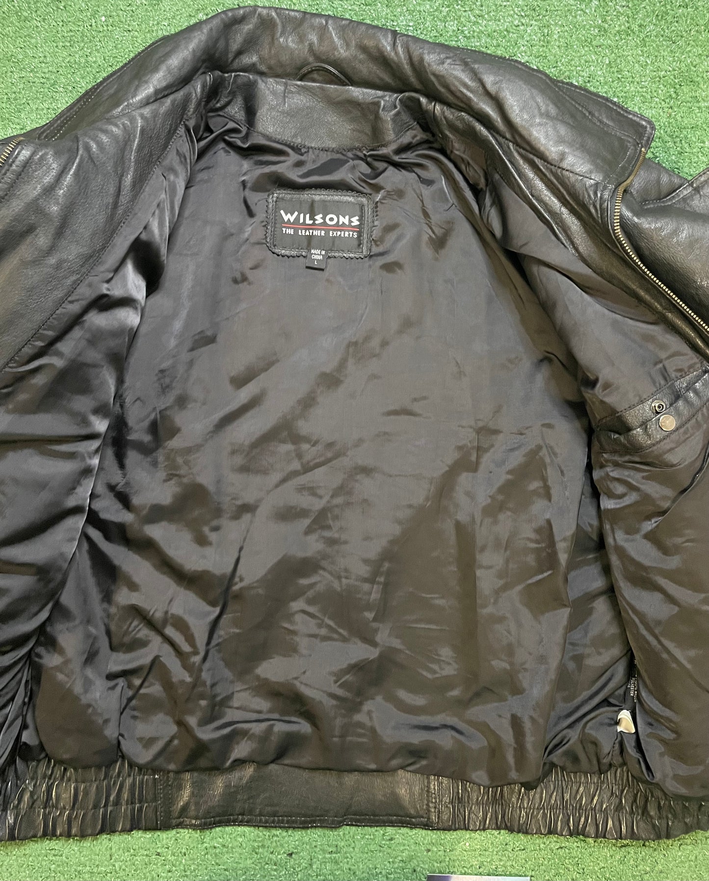 Vintage Wilson black leather jacket