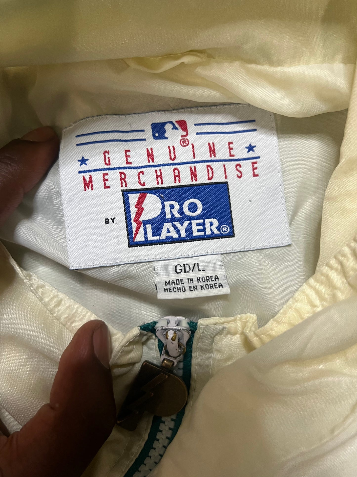Vintage 1990s Seattle mariners white & blue pro player jacket