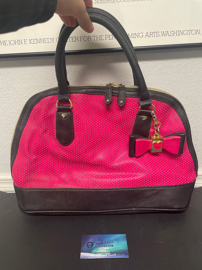 Betsey Johnson black & hot pink bag
