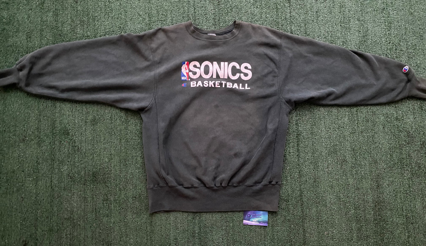 Vintage Seattle Supersonics Champion Reverse Weave crewneck