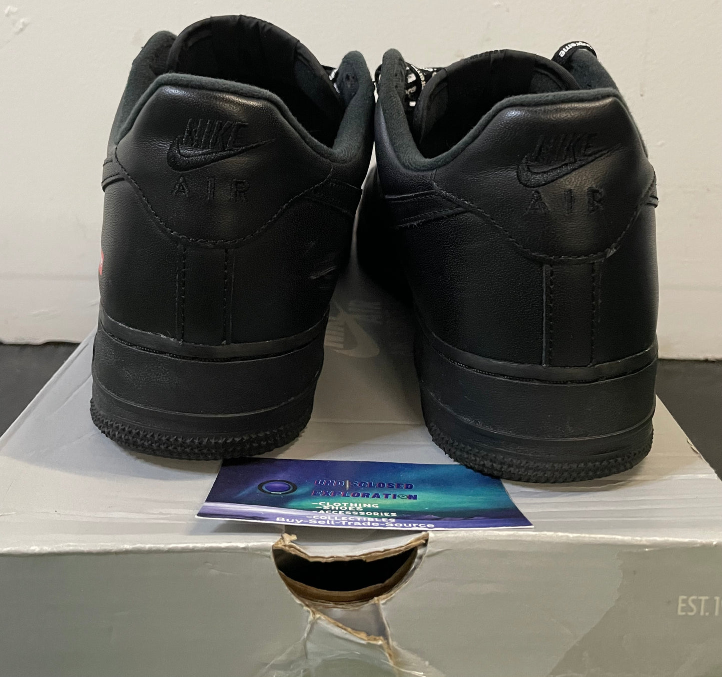Nike Air Force 1 low black supreme size 11men/12.5women