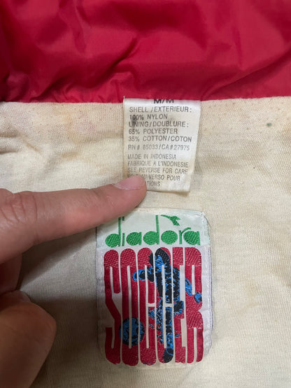 Vintage 1990s diadora white & red windbreaker