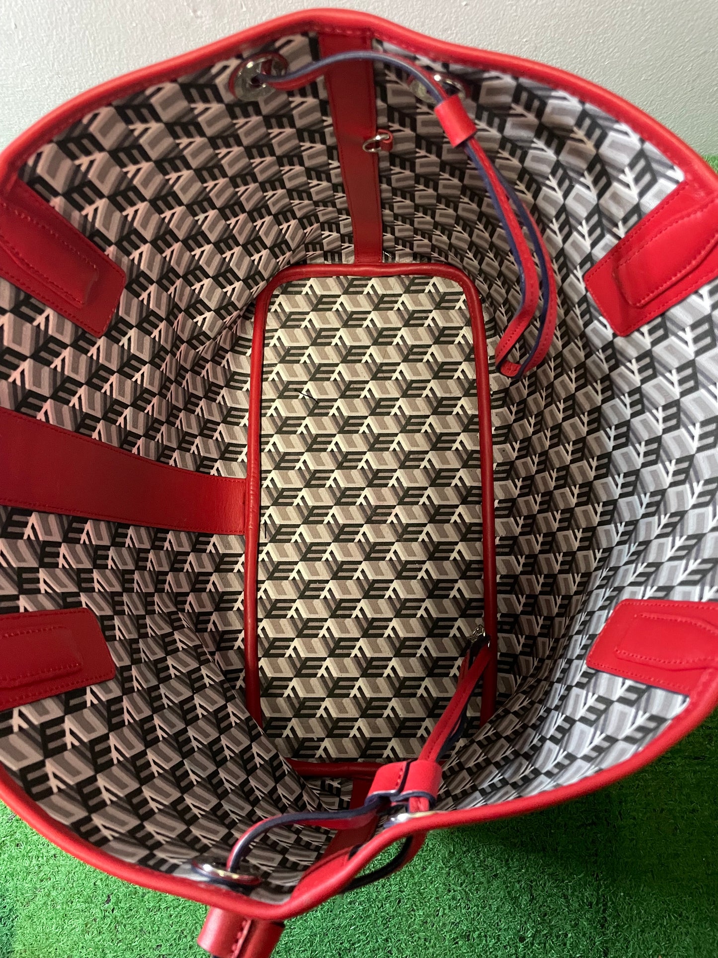 MCM Reversible Liz Visetos candy red bag