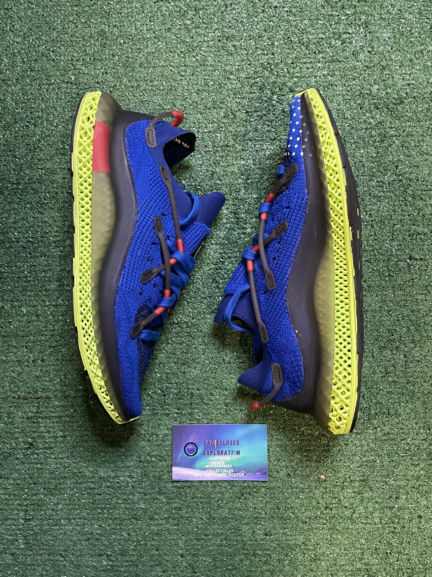 Adidas 4D Fusio blue and green size 7men/8.5women