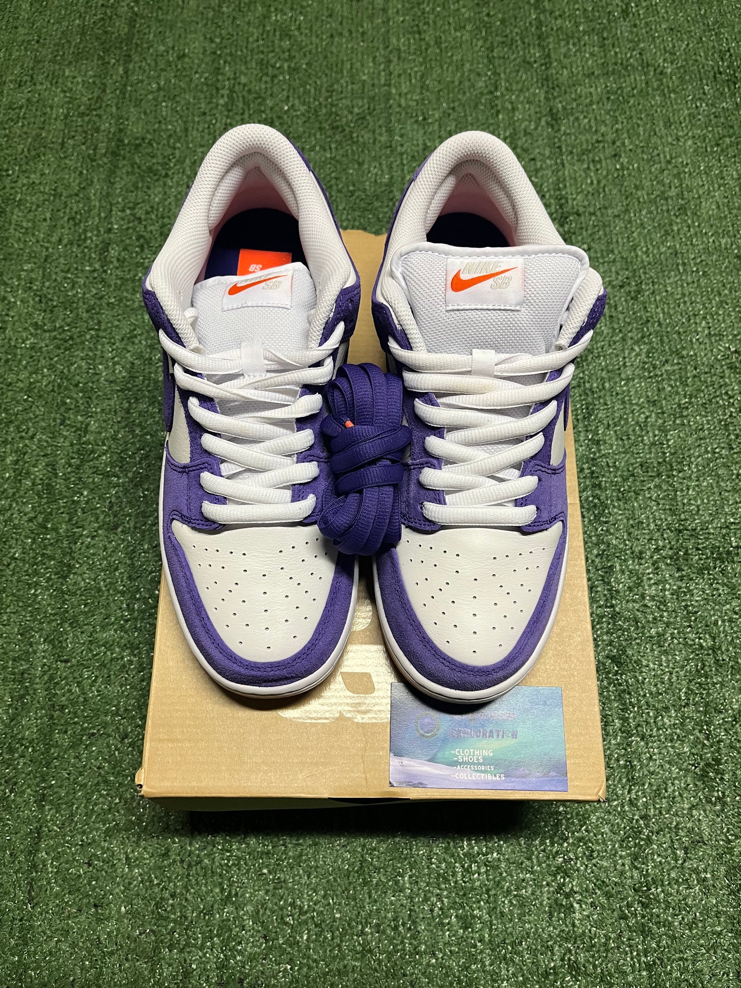 Nike sb dunk low orange label court purple