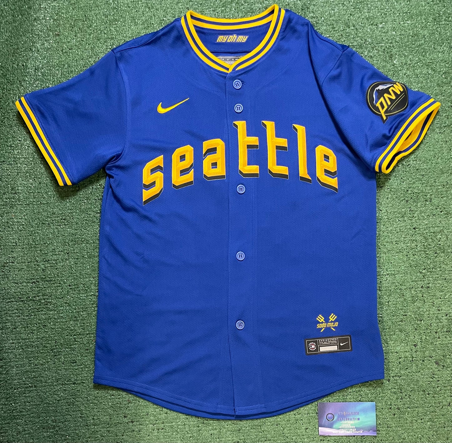 Nike Seattle Mariners City Connect Julio Rodriguez #44 youth baseball jersey
