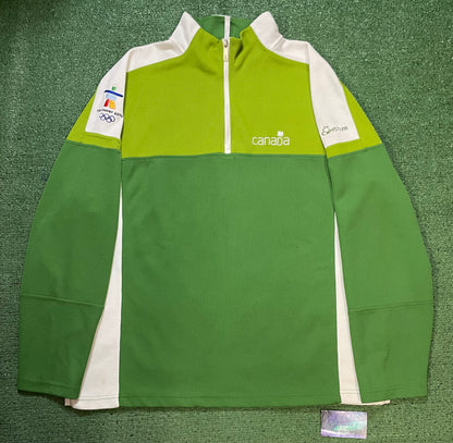 green and white Vancouver 2010 Olympics Whistler Canada quarter zip