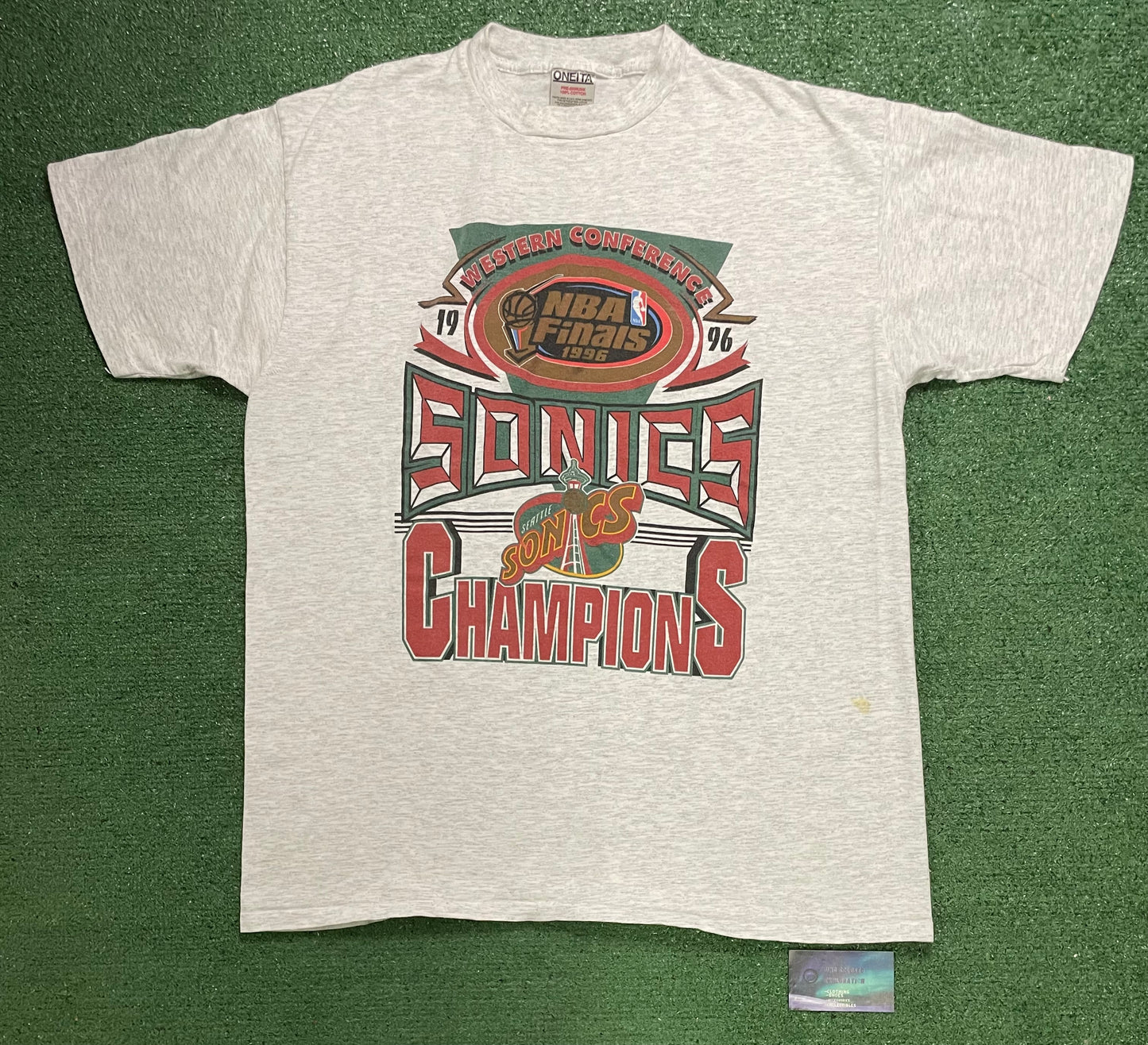 Vintage 1990s seattle Sonics western conference Champions tee