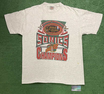 Vintage 1990s seattle Sonics western conference Champions tee