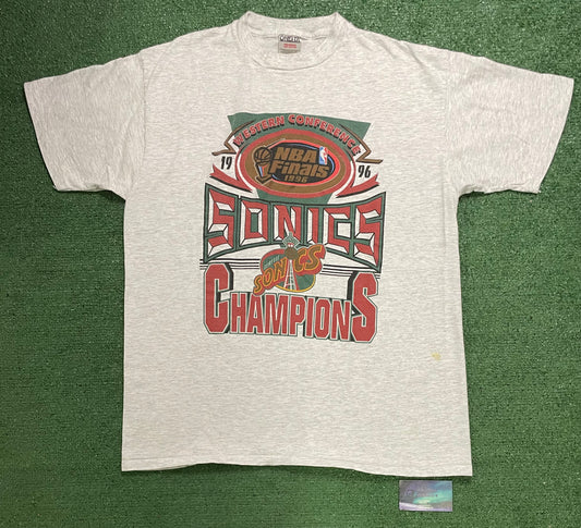 Vintage 1990s seattle Sonics western conference Champions tee