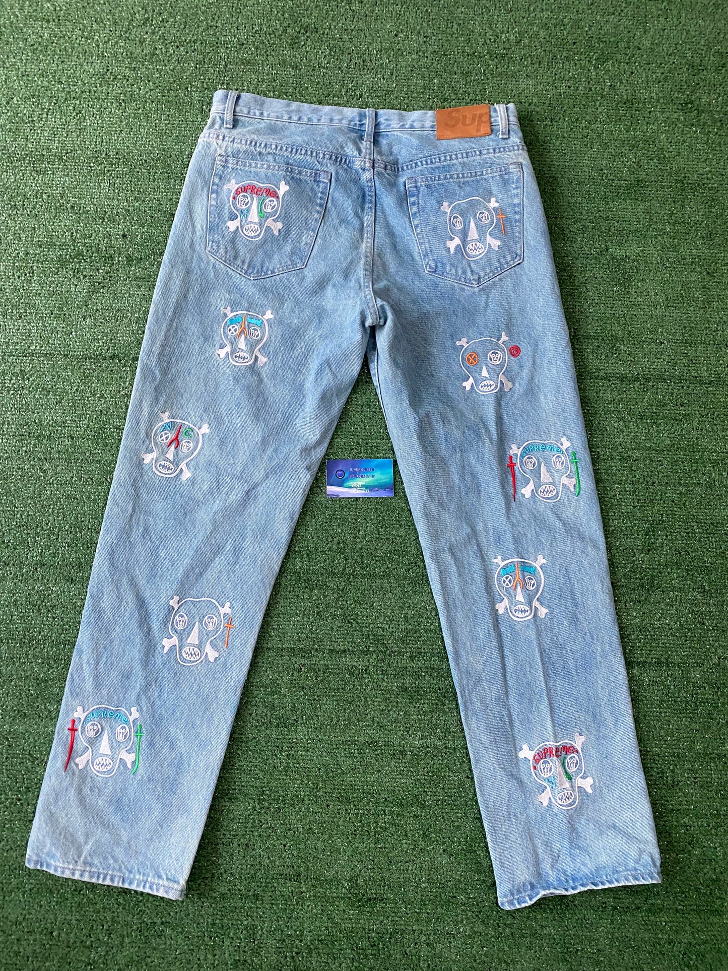 Supreme Clayton Patterson Skulls Embroidered Jean