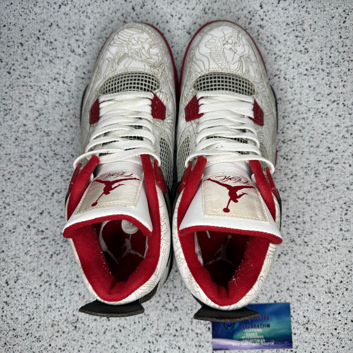 Jordan 4 White Laser Fire Red 9.5 Men “Preowned”