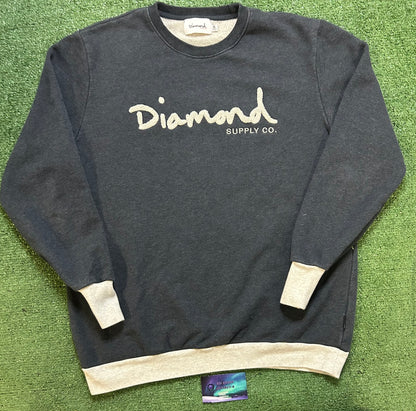 Diamond supply grey logo crewneck