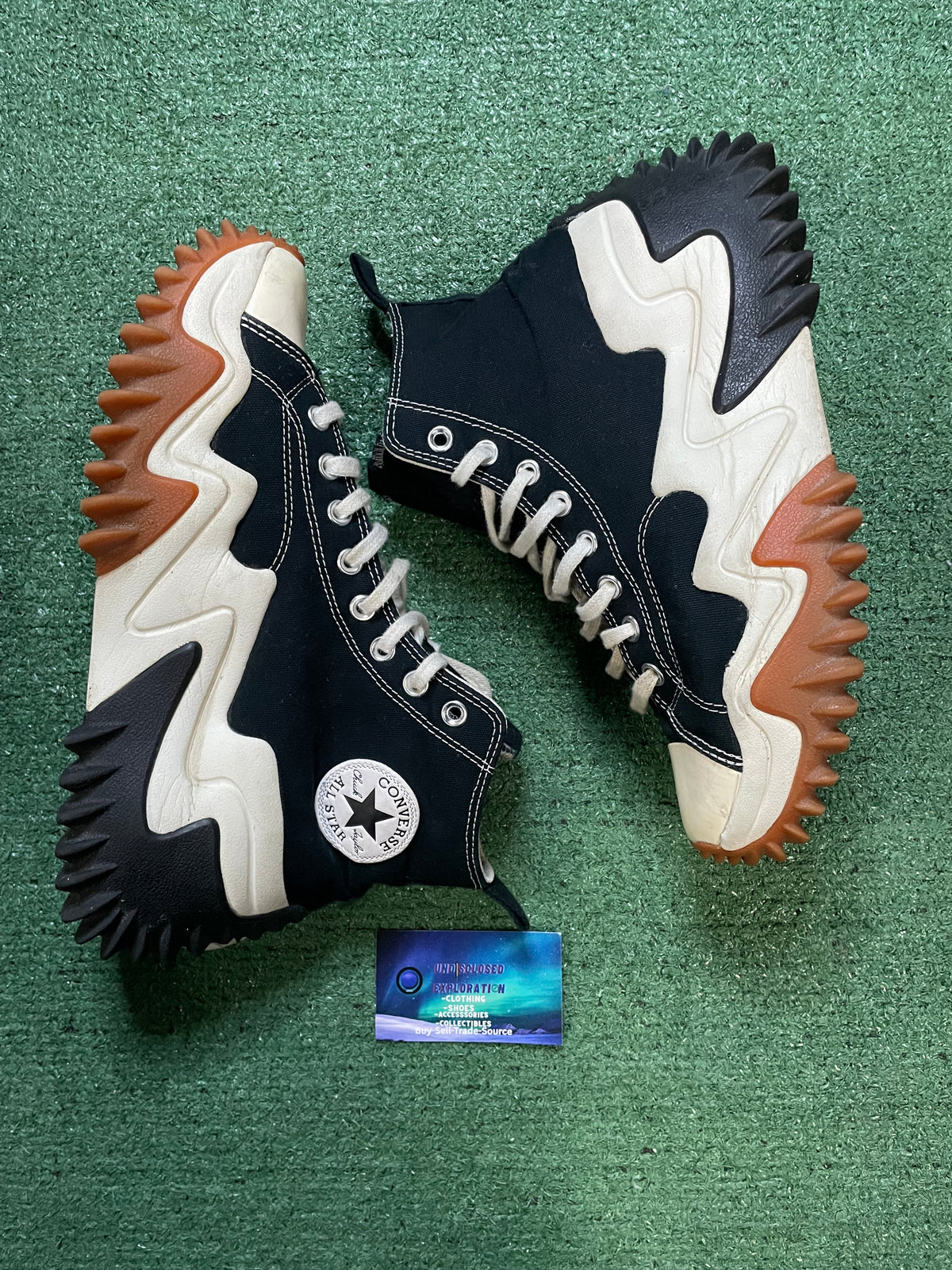 Converse run star motion black gum honey 10.5men/12women