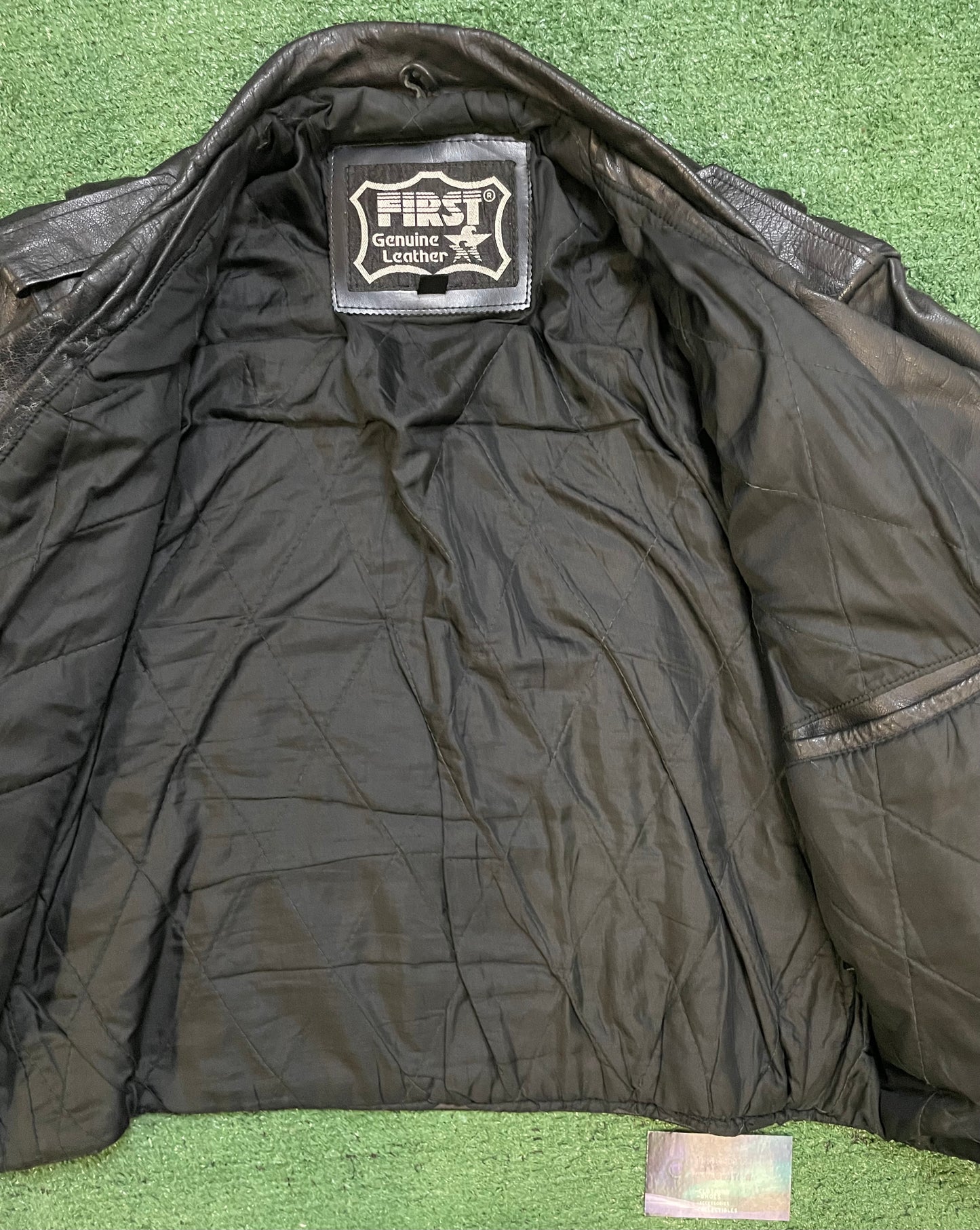 Vintage First Genuine Leather motorcycle leather jacket