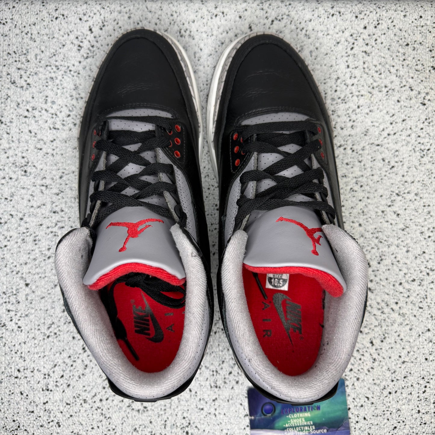 Jordan 3 Black Cement 10.5 Men/12 Women “Preowned”