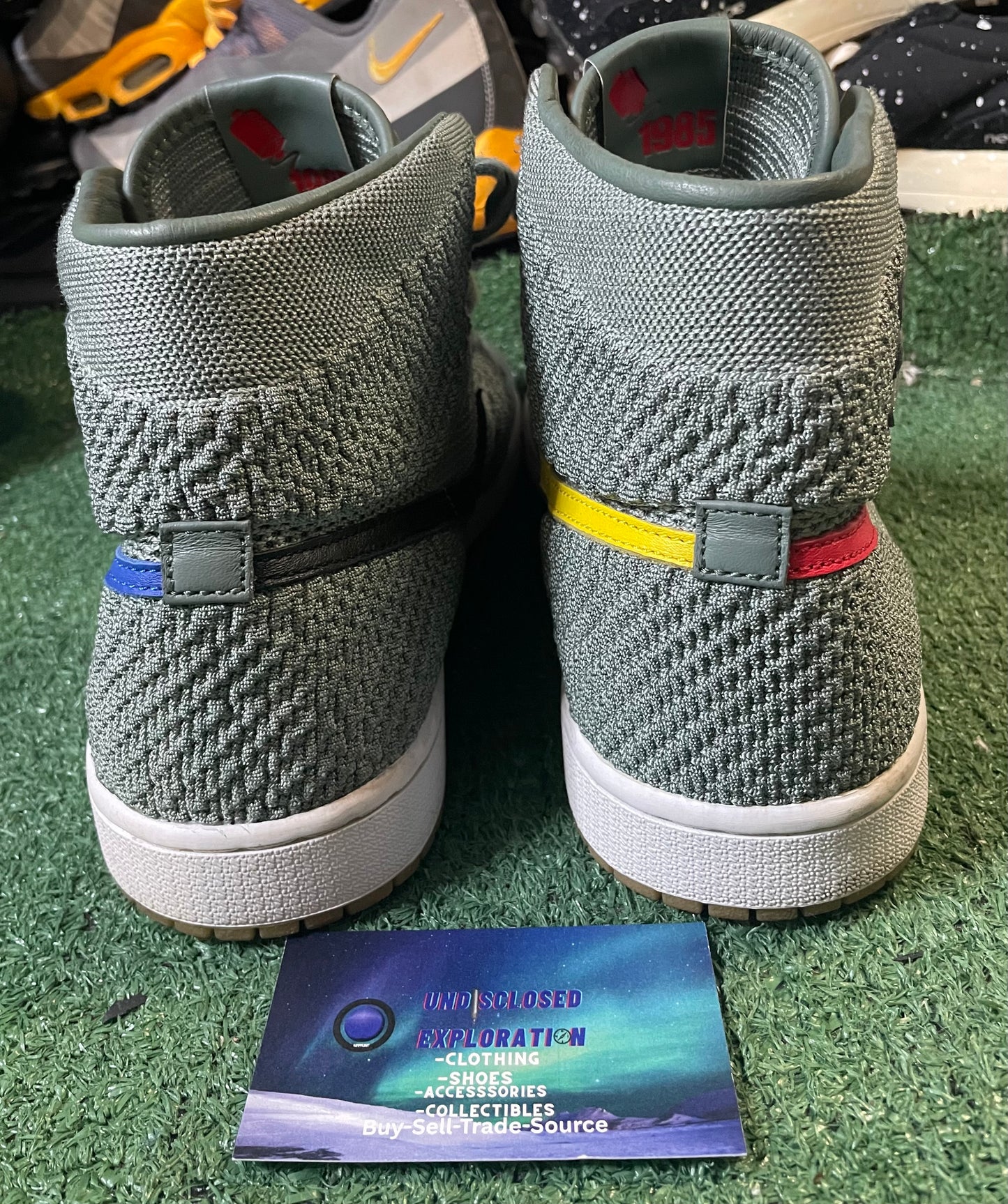 Air Jordan 1 high flyknit clay green size 11men/12.5women