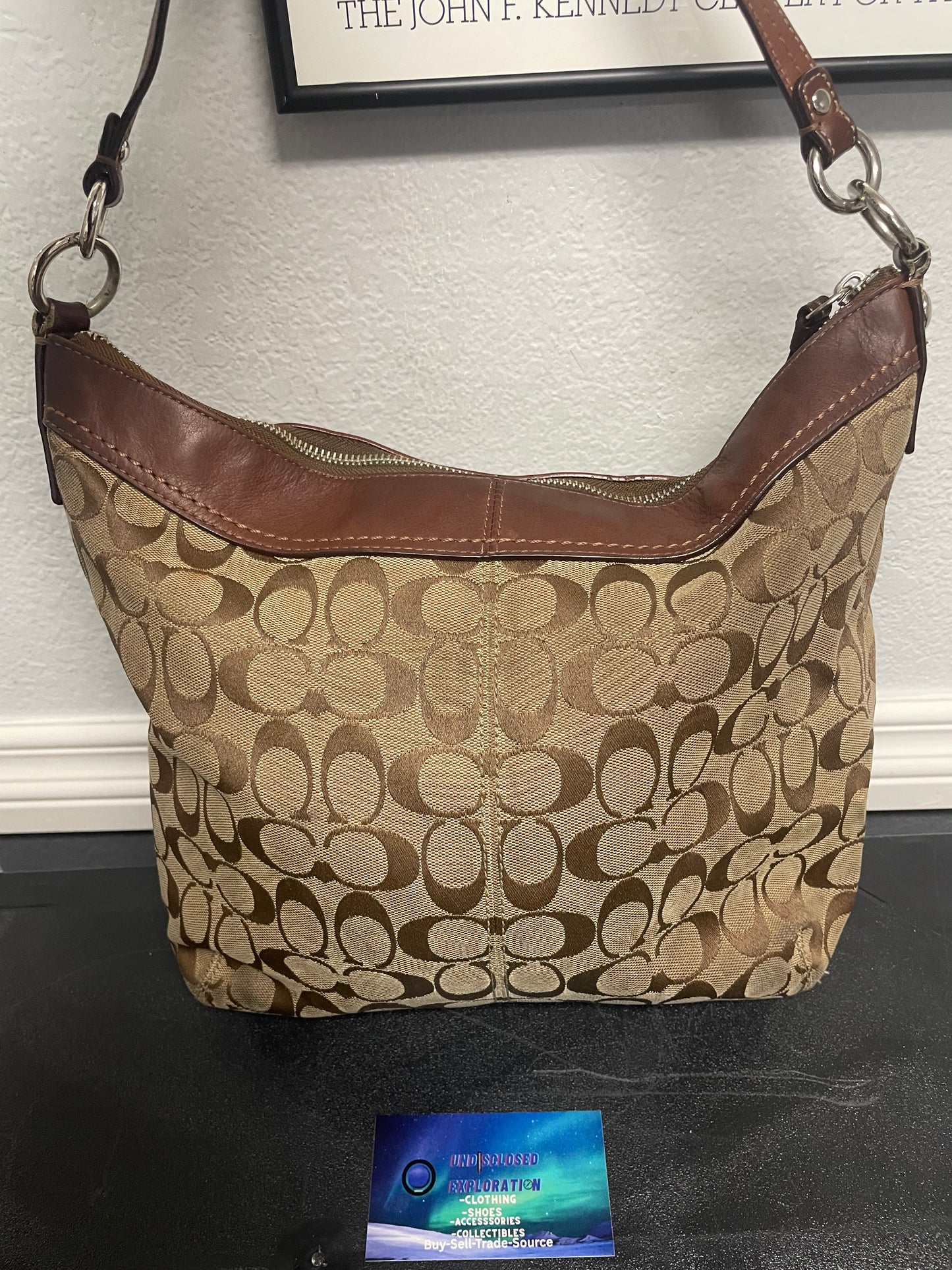 vintage Coach Soho Signature Jacquard Pleated Hobo ashley Shoulder Bag
