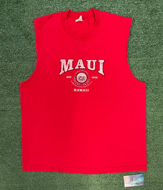 Vintage 1990s Maui Hawaii cutoff tee