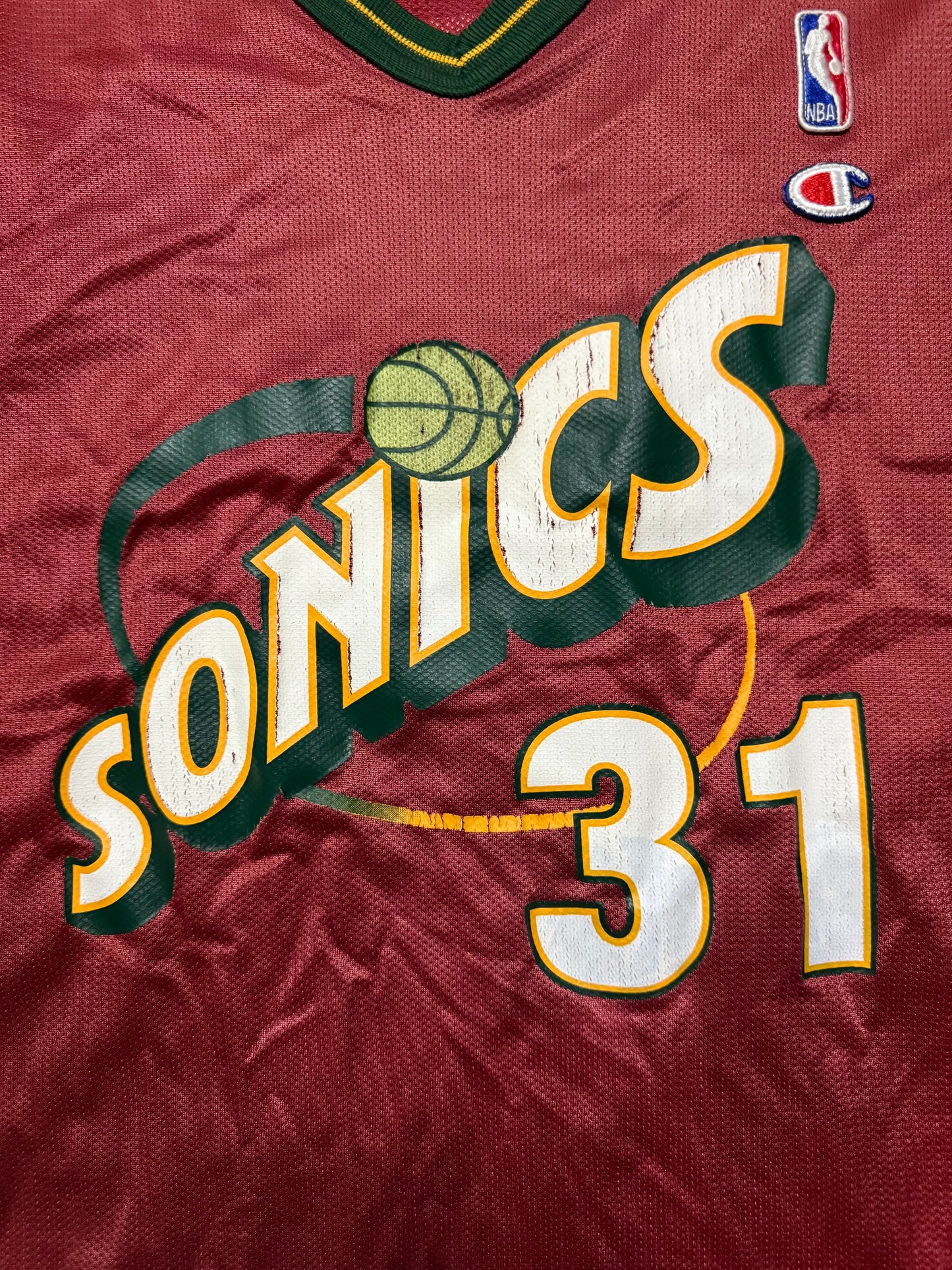 Vintage Brent Barry SuperSonics Champion Jersey