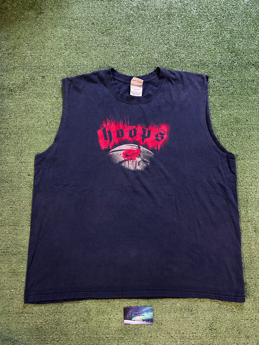 Vintage 2000s Nike hoops center swoosh cutoff tank