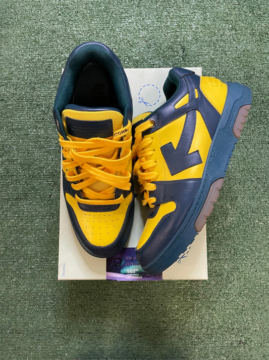 Off white out of office blue and yellow size 10men/11.5women(EU 43)