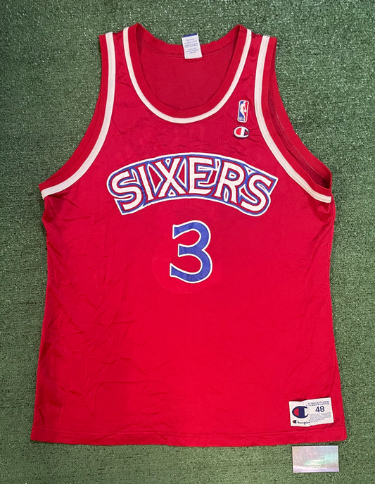 Vintage 1990s Philadelphia 76ers Sixers Allen Iverson champion NBA jersey