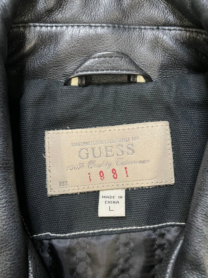 Guess black Leather moto jacket