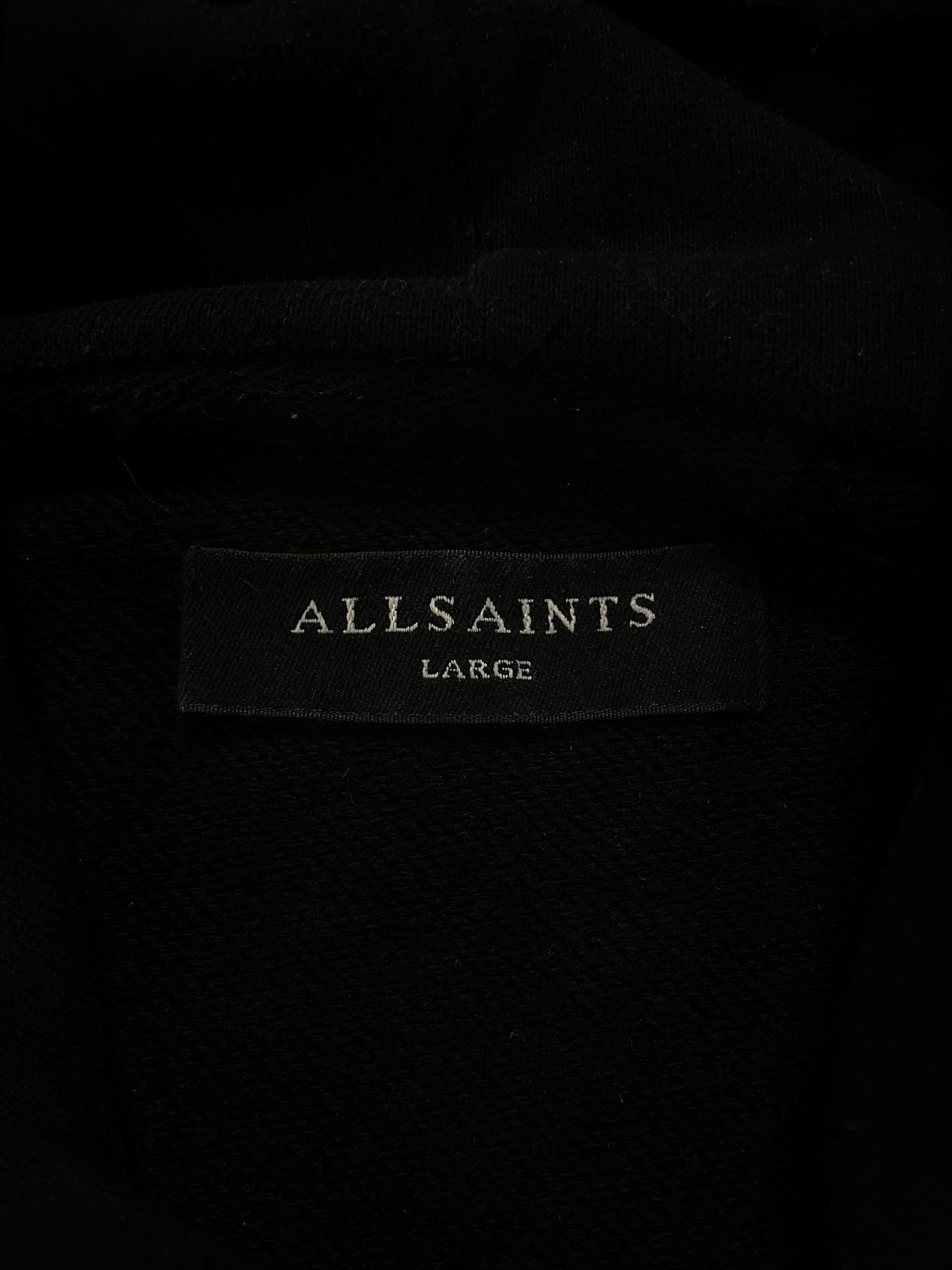 All Saints black raven pullover hoodie