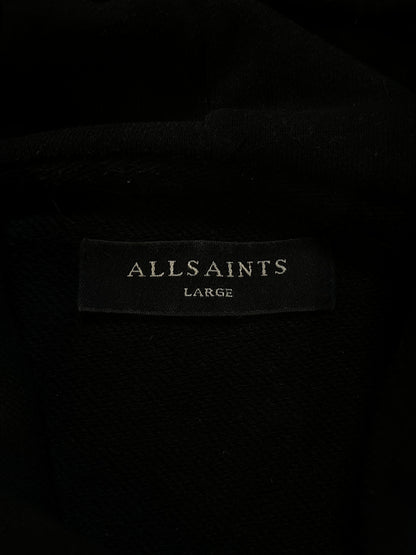 All Saints black raven pullover hoodie