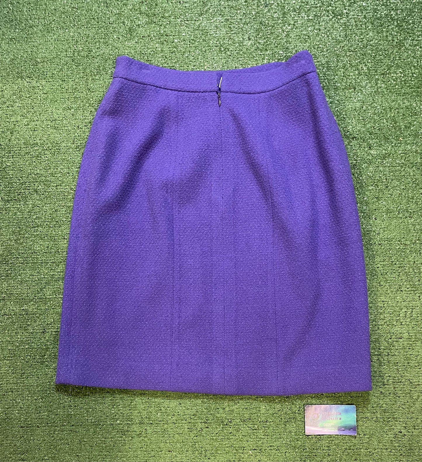 Vintage 1990s Chanel purple  tweed skirt Suit