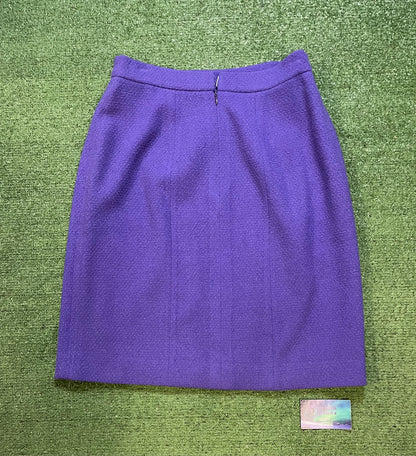 Vintage 1990s Chanel purple  tweed skirt Suit