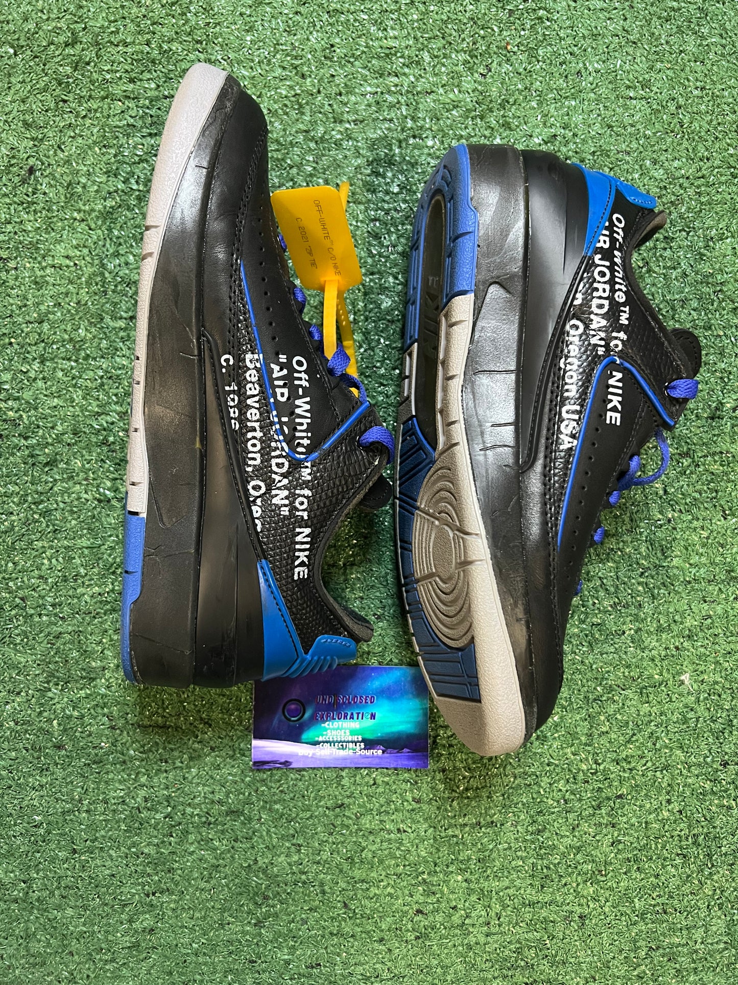Off white X Air Jordan 2 black varisty royal size 6men/7.5women