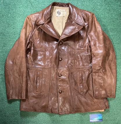 Vintage 1970s Silton brown leather jacket