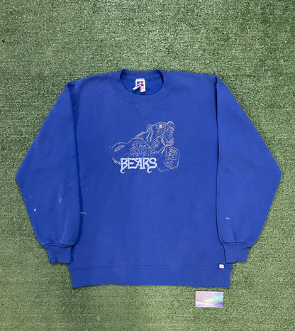 Vintage 1990s Bears embroidered blue nature crewneck