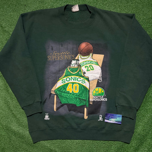 Vintage Seattle SuperSonics Shawn Kemp Gary Payton Crewneck