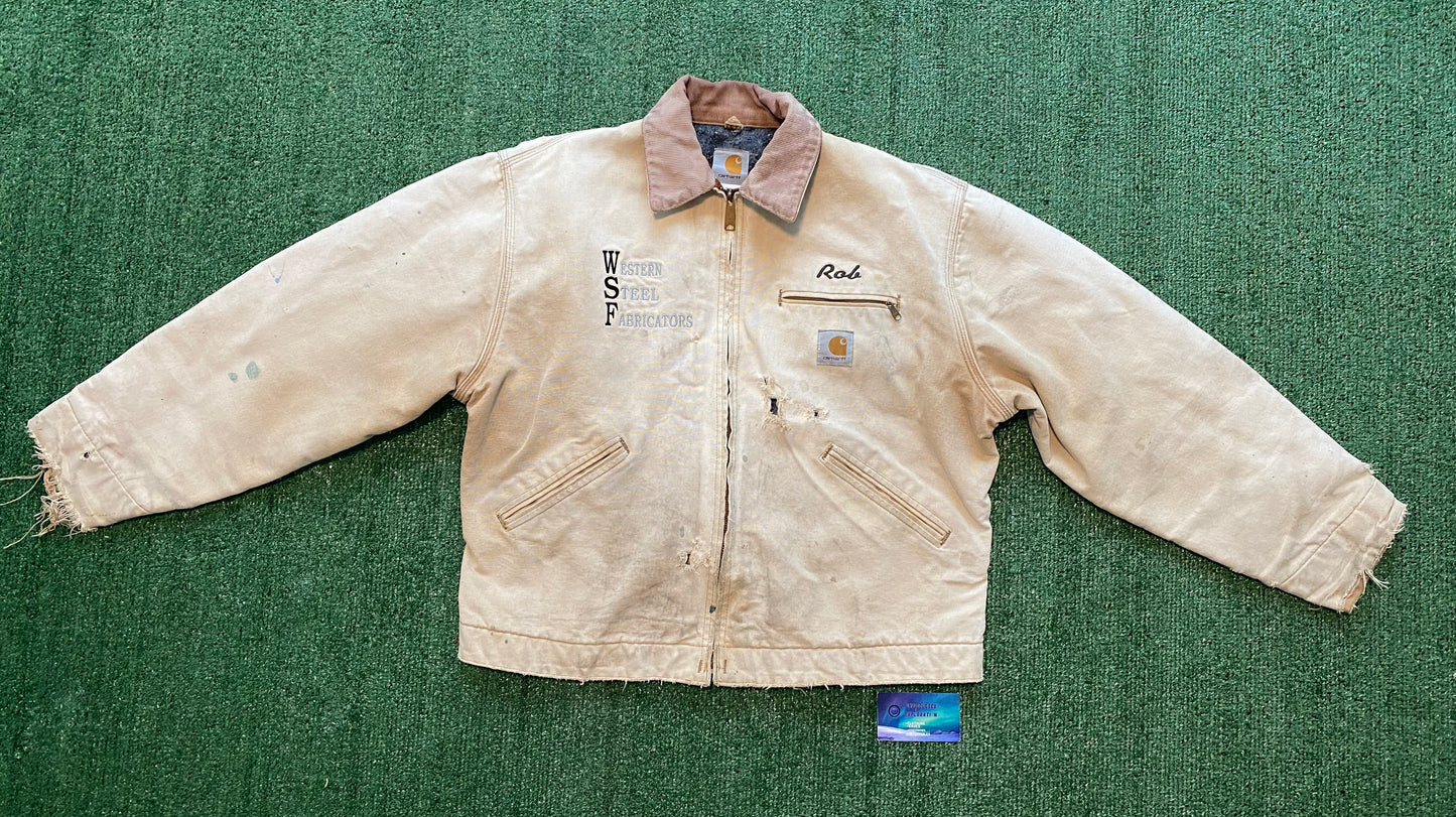 Vintage distressed embroidered  Detroit Carhartt jacket