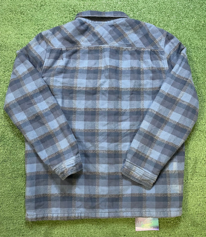 Patagonia blue insulated fjord flannel jacket