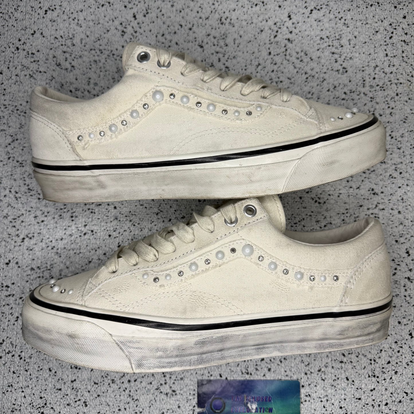 Vans Old Skool 36 Pearlized Marshmallow White 9 Men “Preowned”