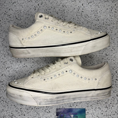Vans Old Skool 36 Pearlized Marshmallow White 9 Men “Preowned”